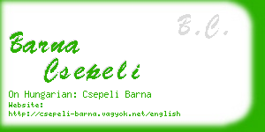 barna csepeli business card